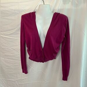 BCBGMaxAzria Cropped Cardigan Sweater Mauve